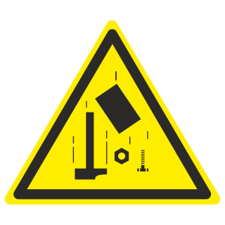 Знак на пластике W-34 «Осторожно. Падающие предметы» 