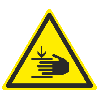 Знак на металле светоотражающий W-27 «Осторожно, возможно травмирование рук»  