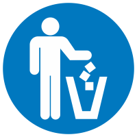 Знак на металле «Место для мусора»  