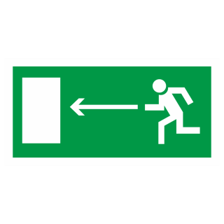 Знак на металле фотолюминесцентный E-04 «Направление к эвакуационному выходу налево»  
