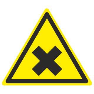 Знак на пластике светоотражающий W-18 «Осторожно. Вредные для здоровья аллергические (раздражающие вещества)» 
