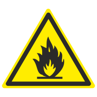 Знак на металле светоотражающий W-01 «Пожароопасно. Легковоспламеняющиеся вещества»  