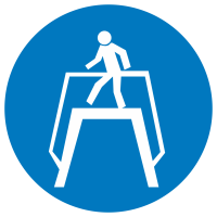 Знак на металле M-12 «Переходить по надземному переходу»  