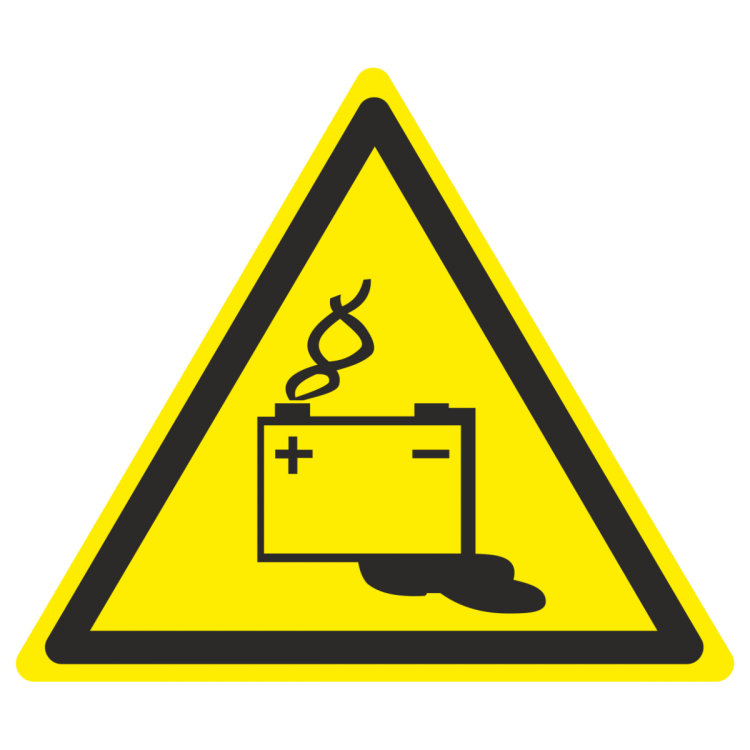 Купить Знак на пластике светоотражающий W-20 «Осторожно. Аккумуляторные ...