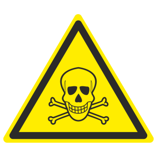 Знак на металле светоотражающий W-03 «Опасно. Ядовитые вещества»  