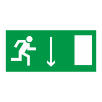 Знак на металле фотолюминесцентный E-09 «Указатель двери эвакуационного выхода (правосторонний)»  