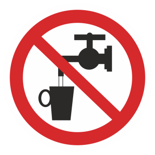 Знак на пленке P-05 «Запрещается использовать в качестве питьевой воды»