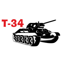 Наклейка на авто «Т-34» размером 506×256 мм