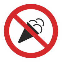 Знак на пластике «Вход с мороженым запрещен» 