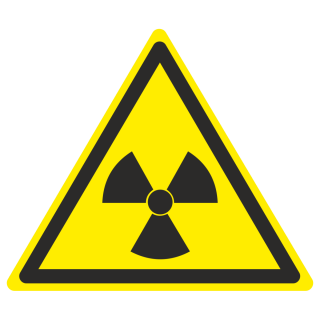Знак на металле светоотражающий W-05 «Опасно. Радиоактивные вещества или ионизирующее излучение»  