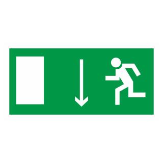 Знак на металле фотолюминесцентный E-10 «Указатель двери эвакуационного выхода (левосторонний)»  