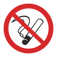 Знак на пластике фотолюминесцентный P-01 «Курить запрещено» 