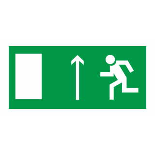 Знак на металле фотолюминесцентный E-11 «Направление к эвакуационному выходу прямо» (левосторонний)  