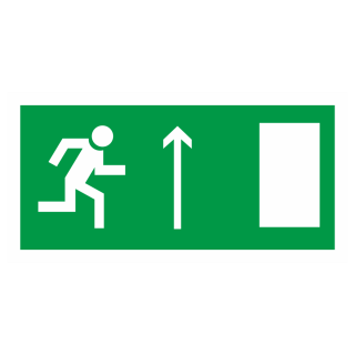 Знак на металле фотолюминесцентный E-12 «Направление к эвакуационному выходу прямо» (правосторонний)  