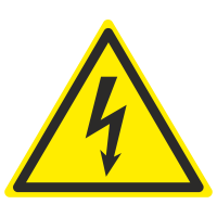 Знак на металле светоотражающий W-08 «Опасность поражения электрическим током»  