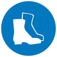 Знак на металле светоотражающий M-05 «Работать в защитной обуви»  