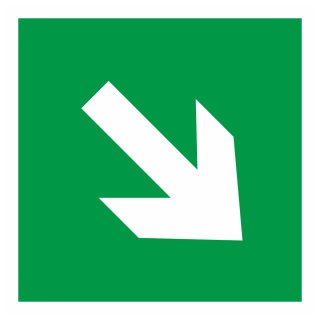 Знак на пластике фотолюминесцентный E-02-02 «Направляющая стрелка под углом 45 градусов» 