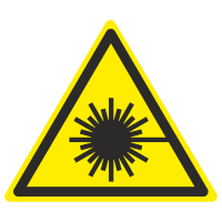 Знак на металле светоотражающий W-10 «Опасно. Лазерное излучение»  
