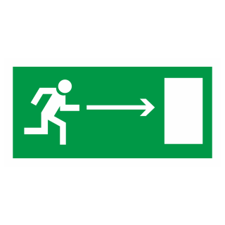 Знак на пленке светоотражающий E-03 «Направление к эвакуационному выходу направо»