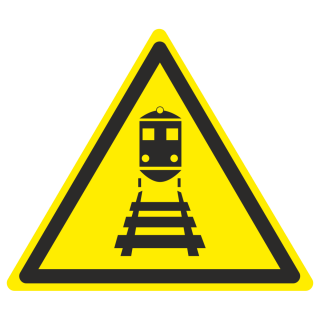 Знак на металле фотолюминесцентный W-31 «Берегись поезда»   