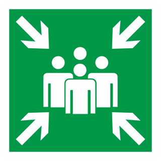 Знак на металле фотолюминесцентный E-21 «Пункт (место) сбора»  