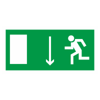 Знак на пластике фотолюминесцентный E-10 «Указатель двери эвакуационного выхода (левосторонний)» 