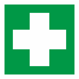 Знак на металле EC-01 «Аптечка первой медицинской помощи»  