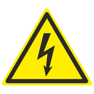 Знак на пластике светоотражающий W-08 «Опасность поражения электрическим током» 