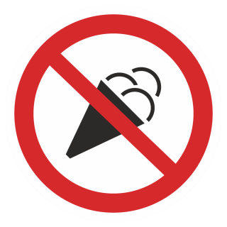Знак на пленке «Вход с мороженым запрещен»