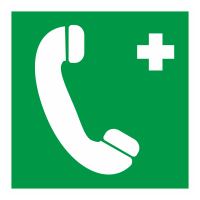 Знак на металле EC-06 «Телефон связи с медицинским пунктом (скорой медицинской помощью)»  