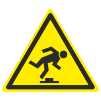 Знак на металле фотолюминесцентный W-14 «Осторожно. Малозаметное препятствие»  