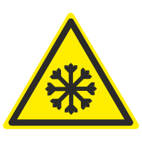 Знак на пленке фотолюминесцентный W-17 «Осторожно. Холод»
