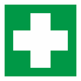 Знак на металле фотолюминесцентный EC-01 «Аптечка первой медицинской помощи»  