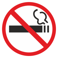 Знак на пластике фотолюминесцентный «Не курить» (ГОСТ) 