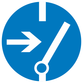 Знак на металле фотолюминесцентный M-14 «Отключить перед работой»  