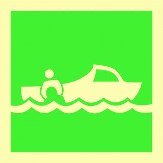 Знак фотолюминесцентный ИМО 01.006 «Дежурная шлюпка»