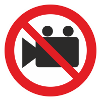 Знак на пластике «Видеосъемка запрещена» 