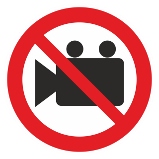 Знак на пластике «Видеосъемка запрещена» 