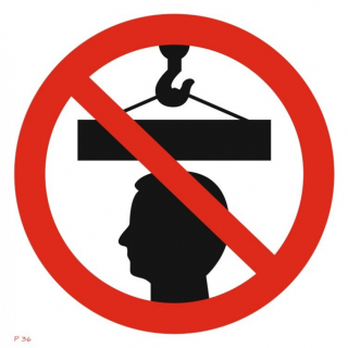 Знак на пленке P-15 «Стоять под грузом запрещено» 