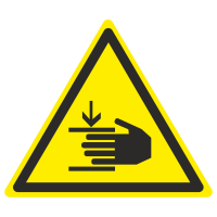 Знак на пленке фотолюминесцентный W-27 «Осторожно, возможно травмирование рук»