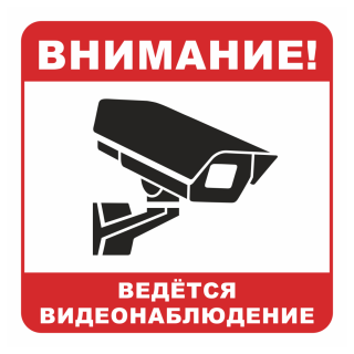 Знак на металле «Вeдется видеонаблюдение», вариант 2  