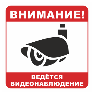 Знак на металле «Вeдется видеонаблюдение», вариант 3  