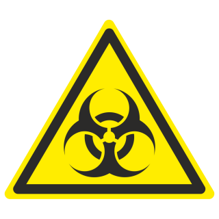 Знак на пластике фотолюминесцентный W-16 «Осторожно. Биологическая опасность (инфекционные вещества)» 