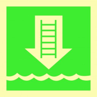 Знак фотолюминесцентный ИМО 01.013 «Посадочный штормтрап» 