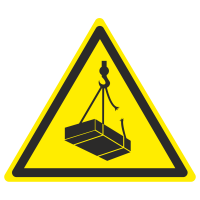 Знак на металле фотолюминесцентный W-06 «Опасно. Возможно падение груза»  