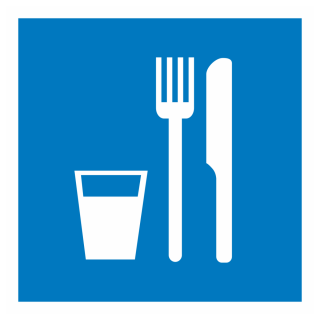 Знак на пленке фотолюминесцентный D-01 «Пункт приема пищи»
