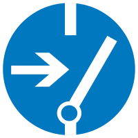 Знак на пластике фотолюминесцентный M-14 «Отключить перед работой» 