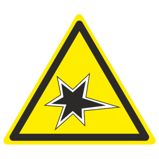 Знак на пленке фотолюминесцентный W-37 «Осторожно. Газоопасные работы»