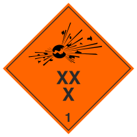 Знак на металле 1.1 «Взрывчатые вещества и изделия»  