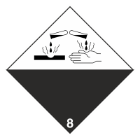 Знак на пленке светоотражающий 8 «Коррозионные вещества»